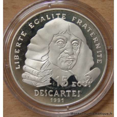 100 Francs 15 Ecus Descartes 1991 belle épreuve