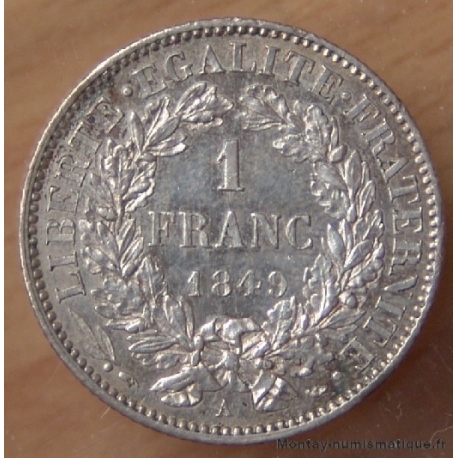 1 Franc Cérès 1849 A Paris