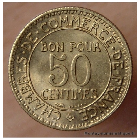 50 Centimes Chambre de commerce 1921 FDC