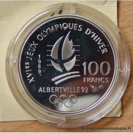 100 Francs - Patinage artistique / Lac du Bourget 1989 Belle Epreuve