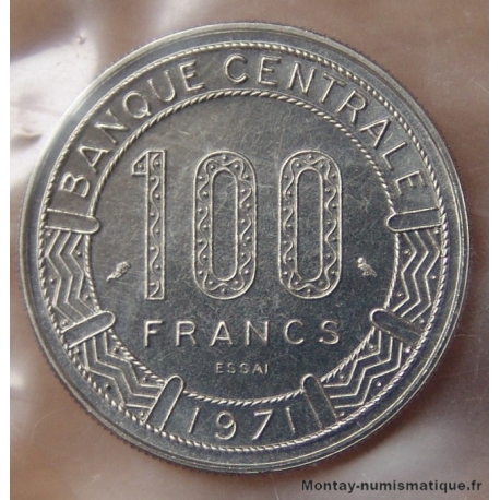 Tchad 100 francs Antilopes 1971 Essai - Banque Centrale