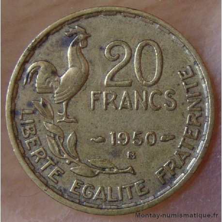 20 Francs G.Guiraud 1950 B Beaumont-Le-Roger 3 faucilles