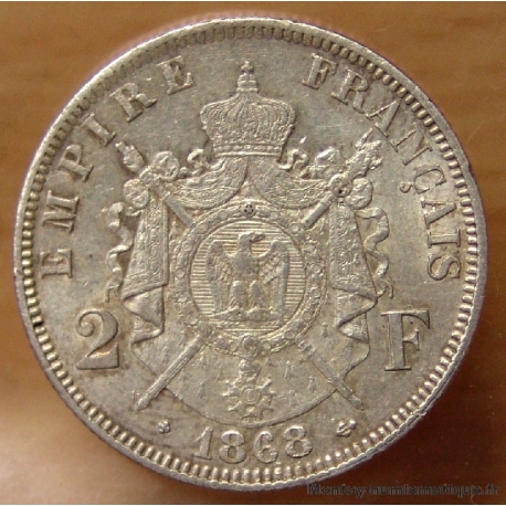 2 Francs Napoléon III 1868 BB Strasbourg