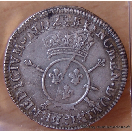 Louis XIV 1/2 Ecu aux insignes 1702 G Poitiers 