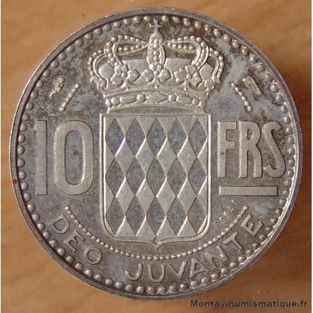 Monaco 10 Francs 1950 Rainier III essai argent