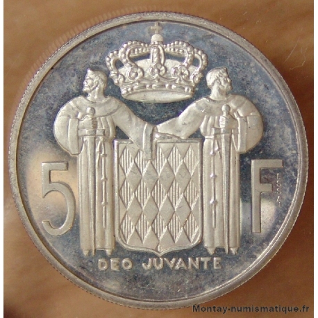 Monaco 5 Francs 1966 Rainier III essai argent