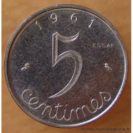 5 Centimes EPI 1961 essai