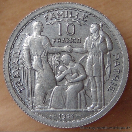 Essai 10 francs Pétain 1943 Bazor/Vézien