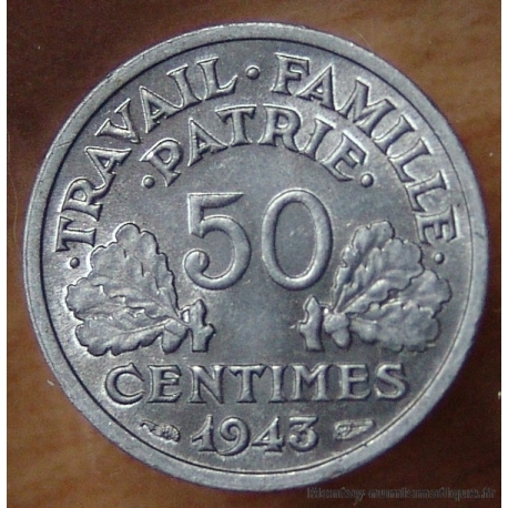 50 Centimes Bazor 1943 B Beaumont-Le-Roger