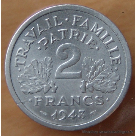 2 Francs Bazor 1943 B Beaumont-Le-Roger