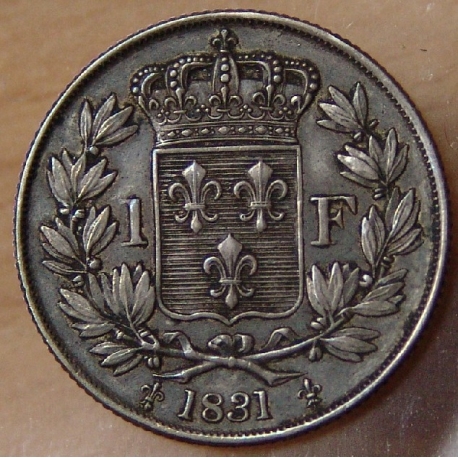 1 Franc Henri V 1831 tranche striée