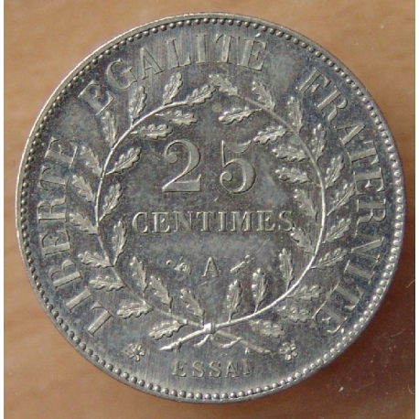 Essai de 25 Centimes Merley type I 1881 A