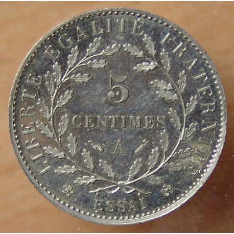 Essai de 5 Centimes Merley type I 1881 A