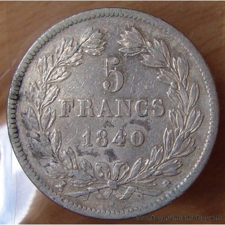 5 Francs Louis Philippe 1840 D Lyon