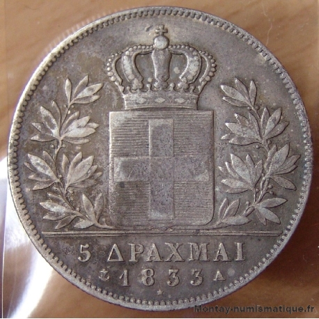 Grèce 5 Drachmes Othon 1833 A