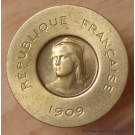 10 centimes Rude 1909 essai bronze aluminium 3 viroles.