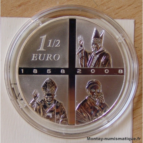 1 euro 1/2  Lourdes 2008 BE Belle Epreuve