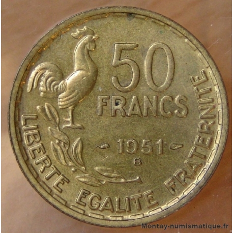 50 Francs Guiraud 1951B Beaumont-Le-Roger