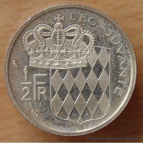 Monaco 1/2 franc Rainier III 1965 essai argent