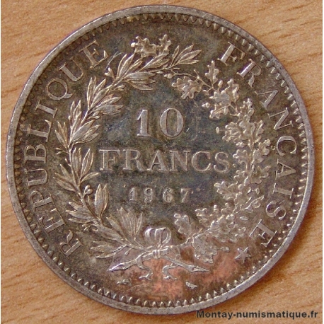 10 Francs Hercule 1967 avec accent sur E de République