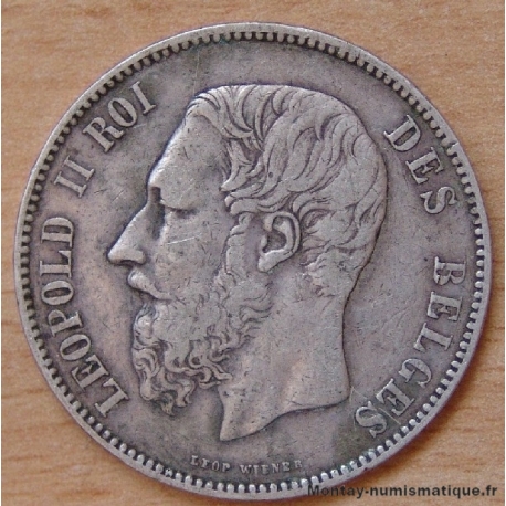 Belgique 5 Francs Léopold II 1868 tranche A