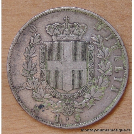 Italie - 5 Lire Victor Emmanuel II 1875 R Rome