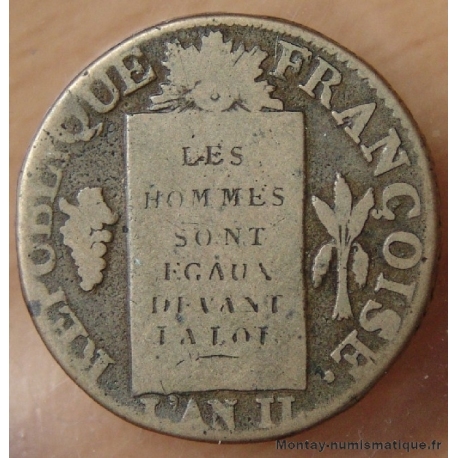 1 Sol aux balances 1793 D point avec tête d'aigle