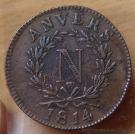 10 CENT. Napoléon Ier, 1814 W point après obsidionale.