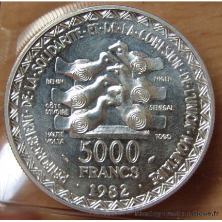 Afrique de l'Ouest 5000 Francs 1982 Essai