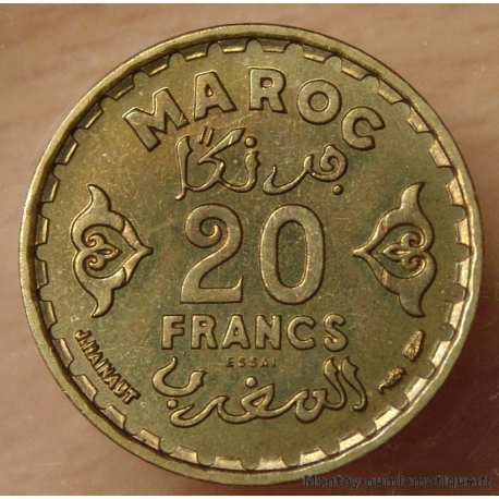 Maroc 20 Francs 1371 H (1952) Essai