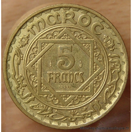 Maroc 5 Francs 1365 H (1946) essai