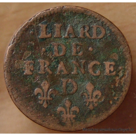 Louis XIV Liard de France 1657 D Lyon