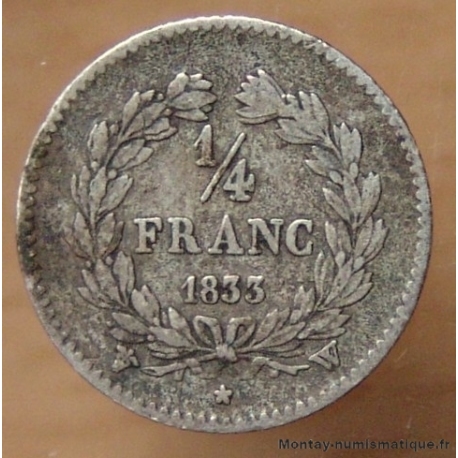 1/4 de Franc Louis Philippe 1833 W Lille