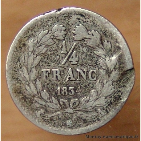 1/4 de Franc Louis Philippe 1834 A Paris