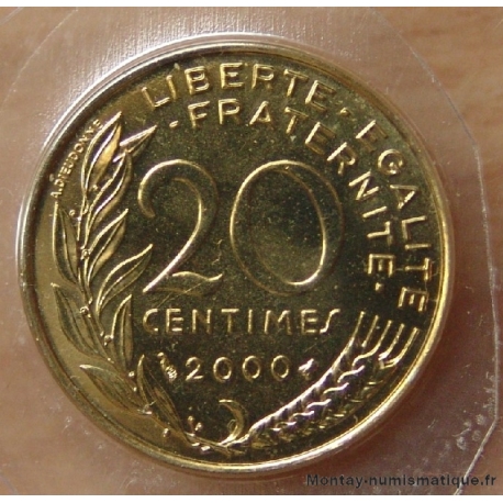 20 Centimes Marianne 2000 date espacée