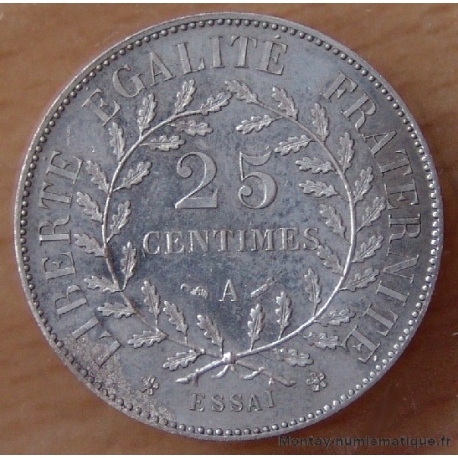 Essai de 25 Centimes Merley 1881 A type I