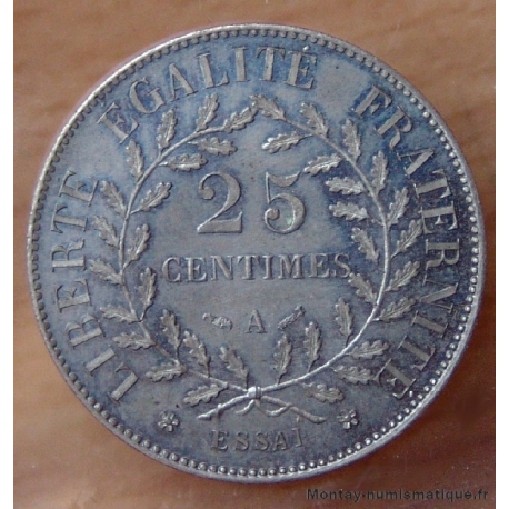 Essai 25 Centimes Dupré 1881 A flan rond