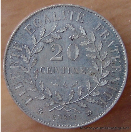 Essai 20 Centimes Dupré 1881 A flan rond