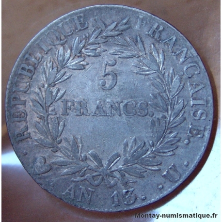 5 Francs Napoléon Empereur AN 13 U Turin