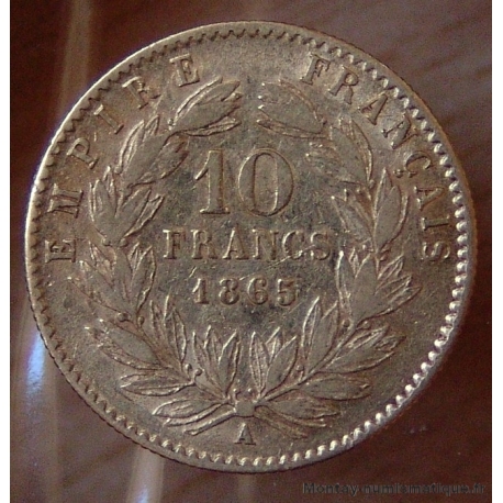 10 Francs Or Napoléon III 1865 A Paris