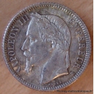 1 Franc Napoléon III 1866 BB Strasbourg, tête laurée