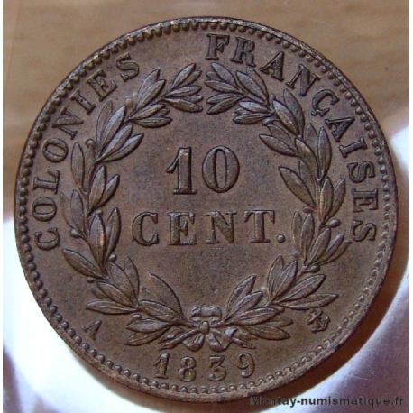 Guadeloupe 10 Cent Louis-Philippe 1839 A