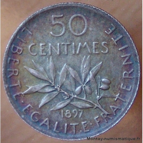 50 Centimes Semeuse 1897 flan mat