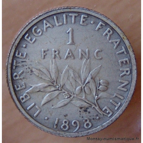 1 Franc Semeuse 1898 Flan Mat