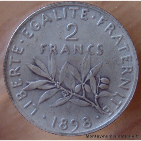 2 Francs Semeuse 1898 Flan Mat