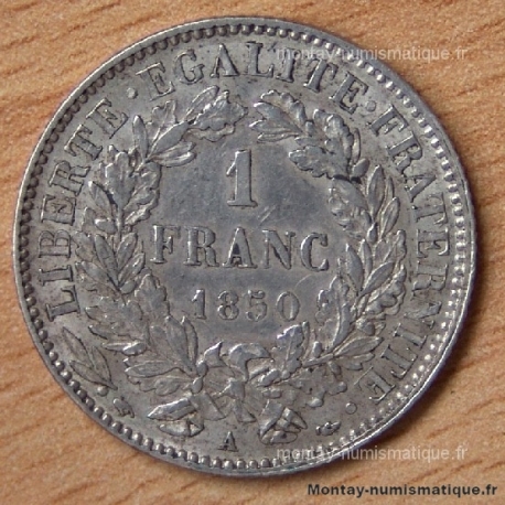 1 Franc Cérès 1850 A Paris Levrette basse