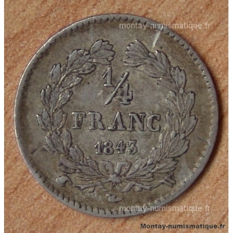 1/4 de Franc Louis Philippe 1843 W Lille